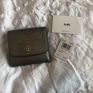 Coach Gunmetal Small Trifold Wallet